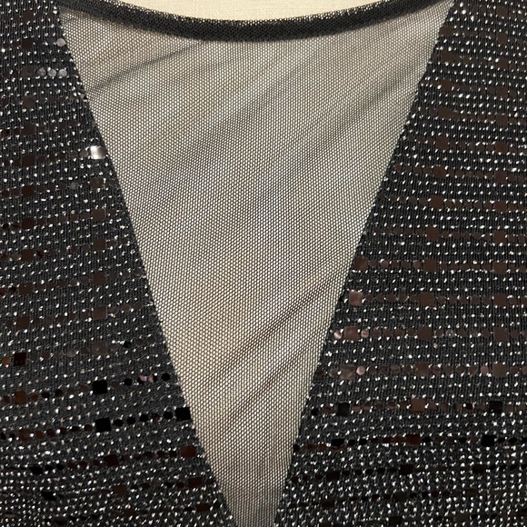 Enfocus Studio evening dress size 12, worn once,EUC, shimmery sequins with split - Picture 4 of 14